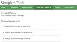 New Google Adwords Keyword Planner Tool
