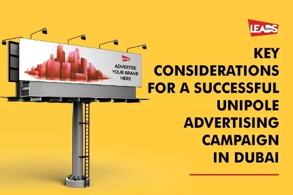 Unipole advertising structure in Dubai