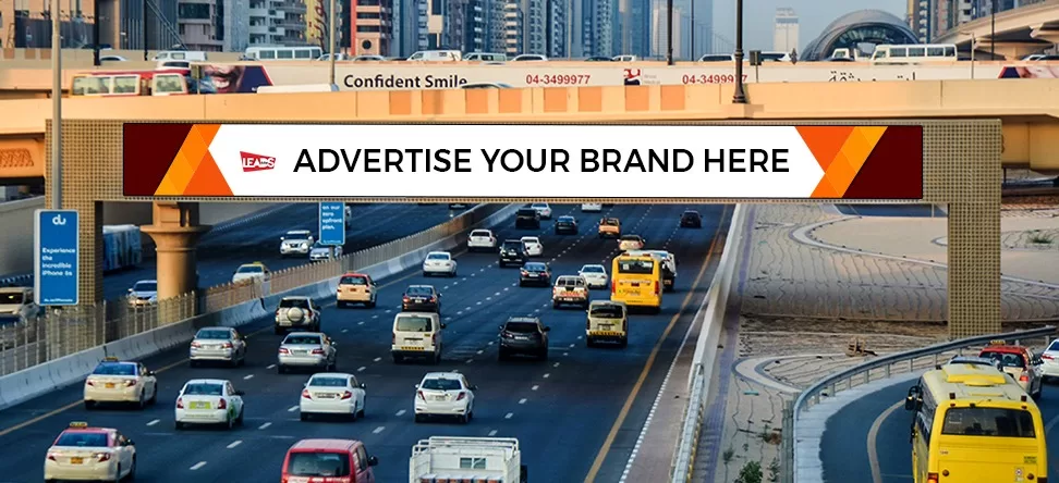 bridge banners on sheikh zayed road advertising