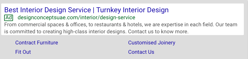 google ads for interior design