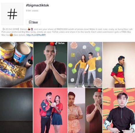 TikTok advertising hashtag challenge